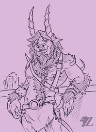 (Fanart; Sketch) The Minotaur (RottenArtist; Bluesky)