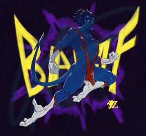 (Fanart) Nightcrawler Go BAMF! (Marvel) (Fanart) Nightcrawler Go BAMF! (Marvel)