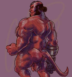(Sketch; Fanart) Hellboy Back