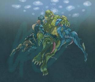 (Fanart) Gay Fish Men (&quot;The Shape of Water;&quot; &quot;The Creature from the Black Lagoon;&quot; &quot;Hellboy&quot;)