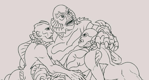 (Fanart; WIP) Gay Fish Men (&quot;The Shape of Water;&quot; &quot;The Creature from the Black Lagoon;&quot; &quot;Hellboy&quot;)