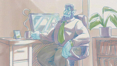 (Raffle; Sketch) Buruk at the Office (@DokoroNuki@tech.lgbt; Mastodon)