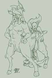 (Sketch) Centaur-Goblin Diplomacy (Sketch) Centaur-Goblin Diplomacy