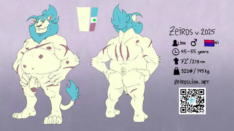 Zeiros Lion Ref Sheet v.2025 Nude Zeiros Lion Ref Sheet v.2025 Nude