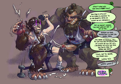 (Commission) Personal Training, the Bugbear Way (with Dialogue) (@PurpleWeedyGit; Bluesky)