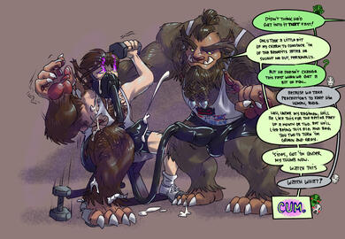 (Commission) Personal Training, the Bugbear Way (Masked, with Dialogue) (@PurpleWeedyGit; Bluesky)