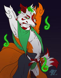 (Sketch) A Sultry Kitsune (Tigerfox; Bluesky)