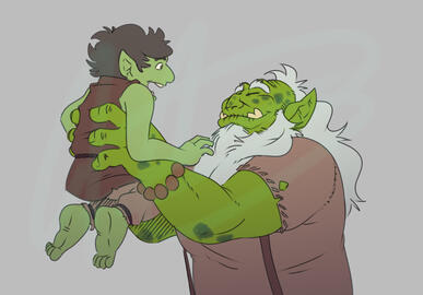(Fanart; Sketch) Uncle Bog and Child (@dorihey; Twitter)